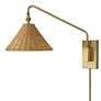 3_Uttermost Phuvinh 15 3/4"H Antique Brass Rattan Wall Sconce more views