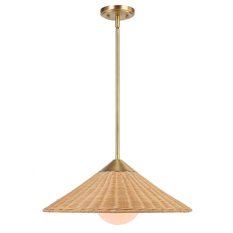 Image 3 Uttermost Phuvinh 20 inchW Woven Natural Rattan Pendant Light more views