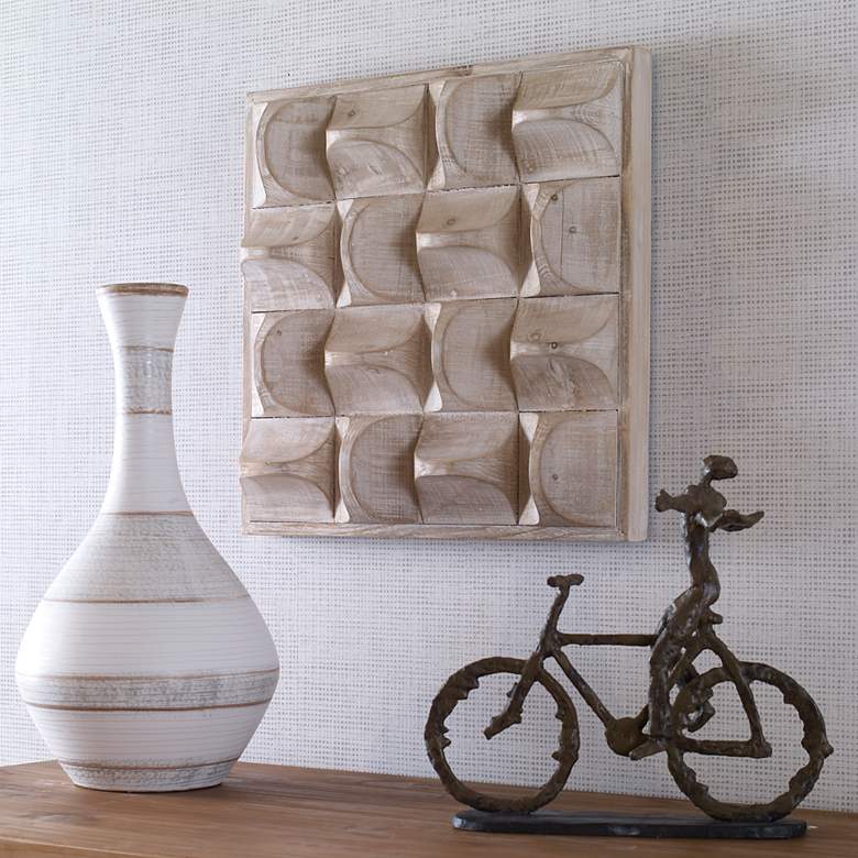 Image 1 Uttermost Pickford 20.125" Square Natural Wood Modern Wall Decor