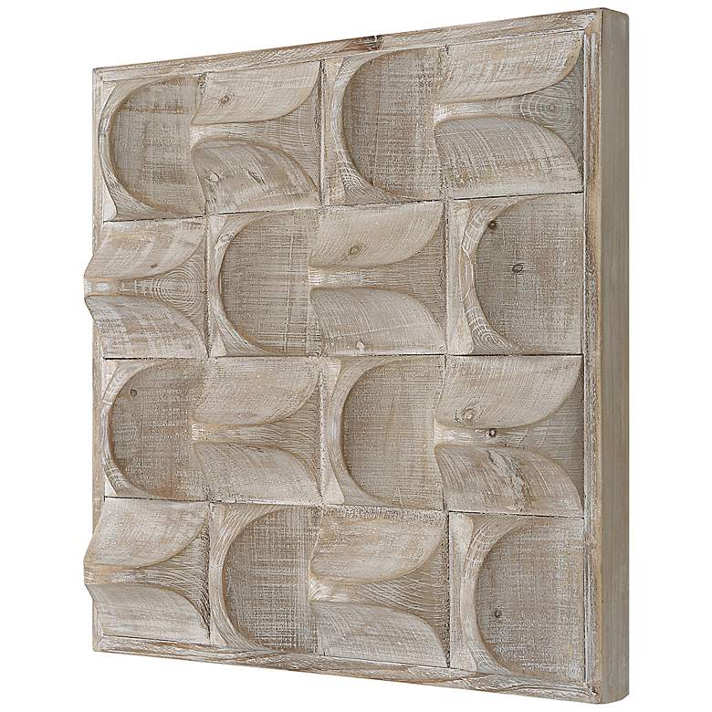 Image 3 Uttermost Pickford 20.125" Square Natural Wood Modern Wall Decor more views