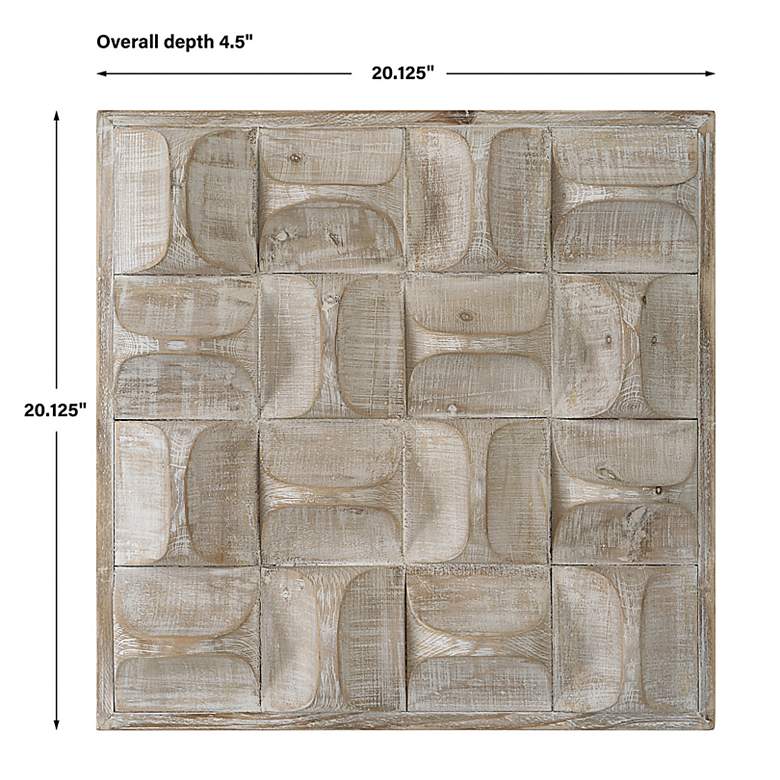 Image 6 Uttermost Pickford 20.125" Square Natural Wood Modern Wall Decor more views