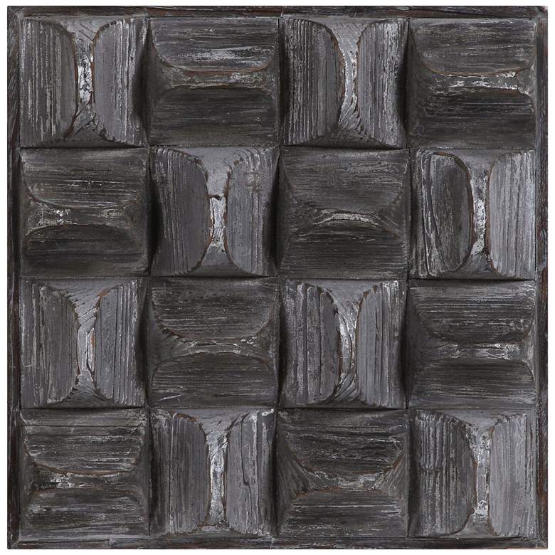Image 2 Uttermost Pickford 20 1/4" Square Aged Gray Wood Wall Art
