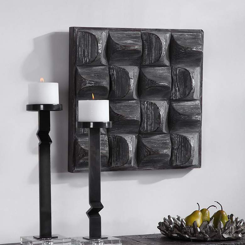 Image 1 Uttermost Pickford 20 1/4" Square Aged Gray Wood Wall Art