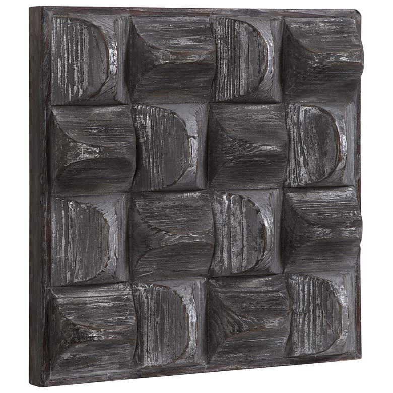 Image 3 Uttermost Pickford 20 1/4 inch Square Aged Gray Wood Wall Art more views