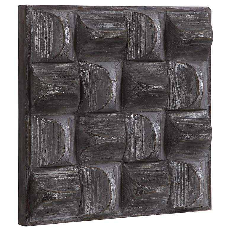 Image 5 Uttermost Pickford 20 1/4" Square Aged Gray Wood Wall Art more views