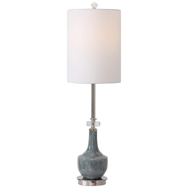Image 2 Uttermost Piers 33 1/2" HIgh Mottled Blue Ceramic Buffet Table Lamp