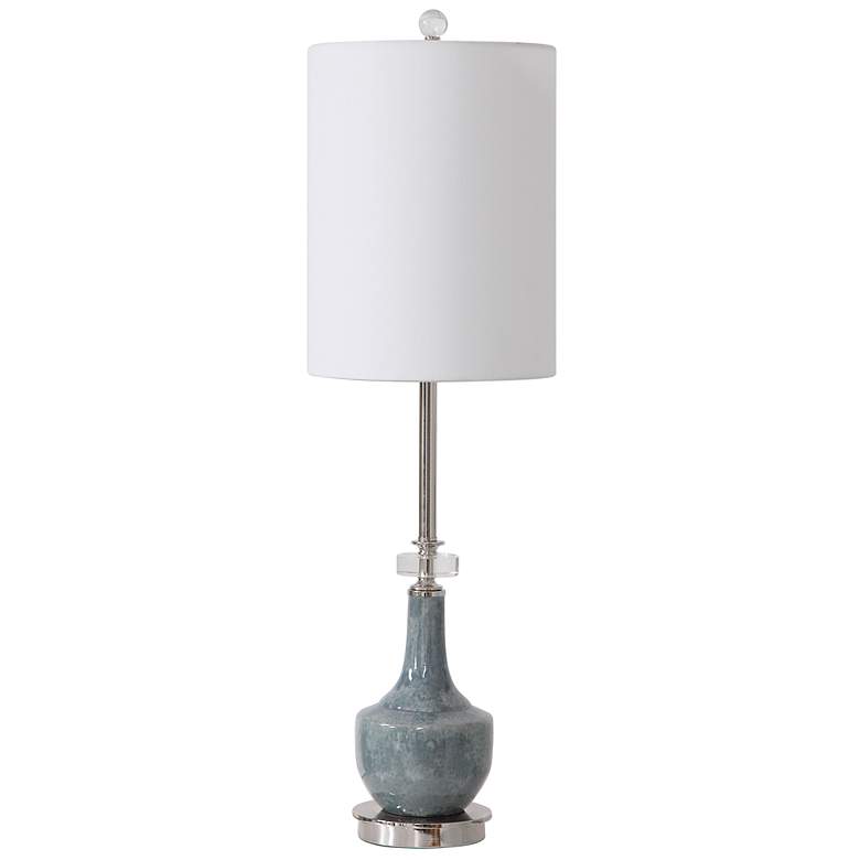 Image 3 Uttermost Piers 33 1/2 inch HIgh Mottled Blue Ceramic Buffet Table Lamp more views