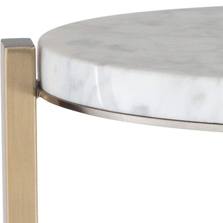 Image 5 Uttermost Pietra Antique Brass Metal and Marble Top Drink Table more views
