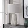 6_Uttermost Pikes 26" High Stone-Ivory and Taupe Ceramic Table Lamp more views