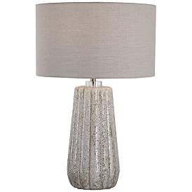 Image2 of Uttermost Pikes Stone-Ivory and Taupe Ceramic Table Lamp