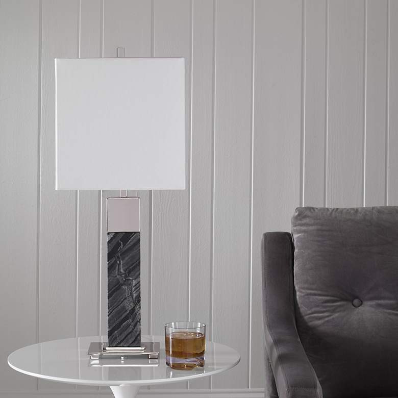 Image 4 Uttermost Pilaster Black Marble Table Lamp more views