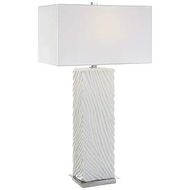 Image2 of Uttermost Pillar 32"  Modern White Marble Table Lamp