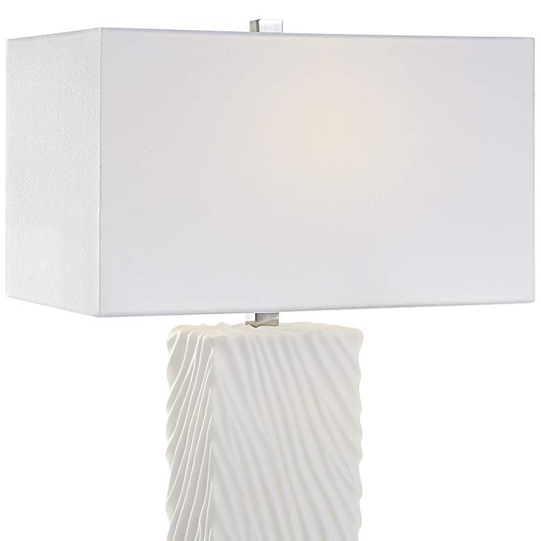 Image 3 Uttermost Pillar 32"  Modern White Marble Table Lamp more views