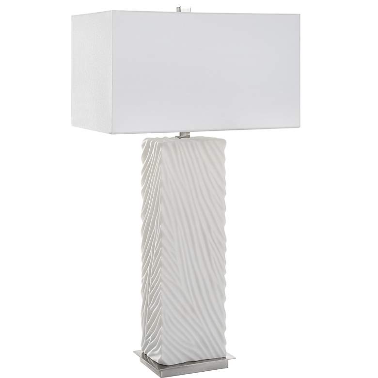 Image 5 Uttermost Pillar 32 inch  Modern White Marble Table Lamp more views