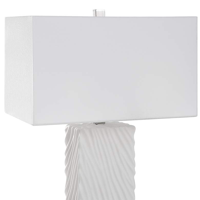 Image 6 Uttermost Pillar 32 inch  Modern White Marble Table Lamp more views