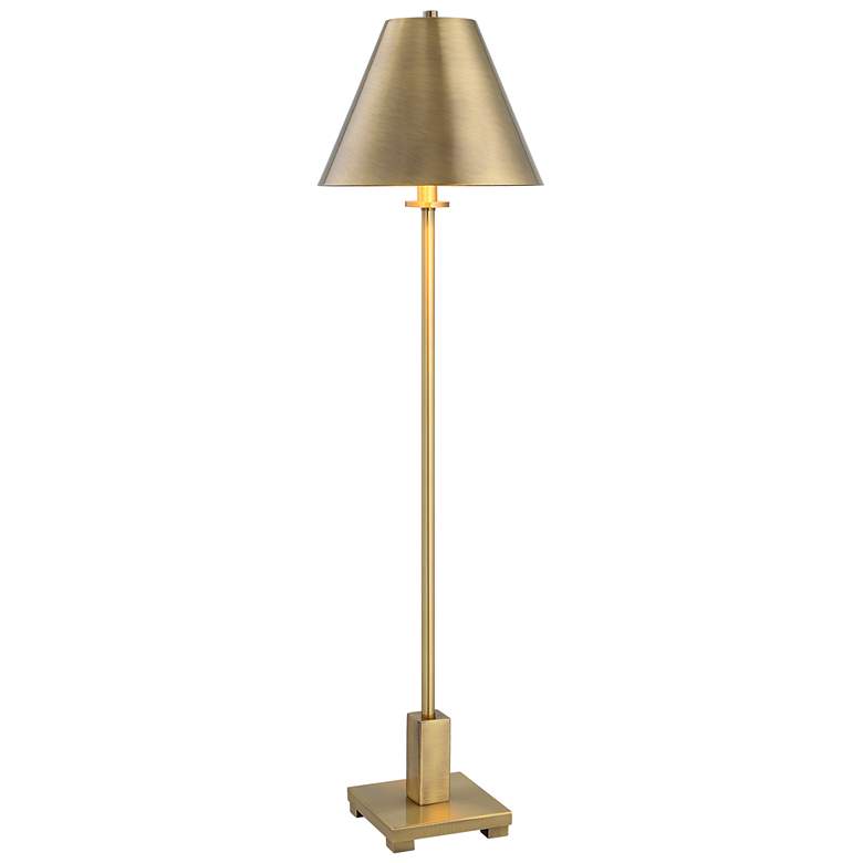 Image 2 Uttermost Pilot 36 1/2" Plated Brushed Brass Metal Buffet Table Lamp