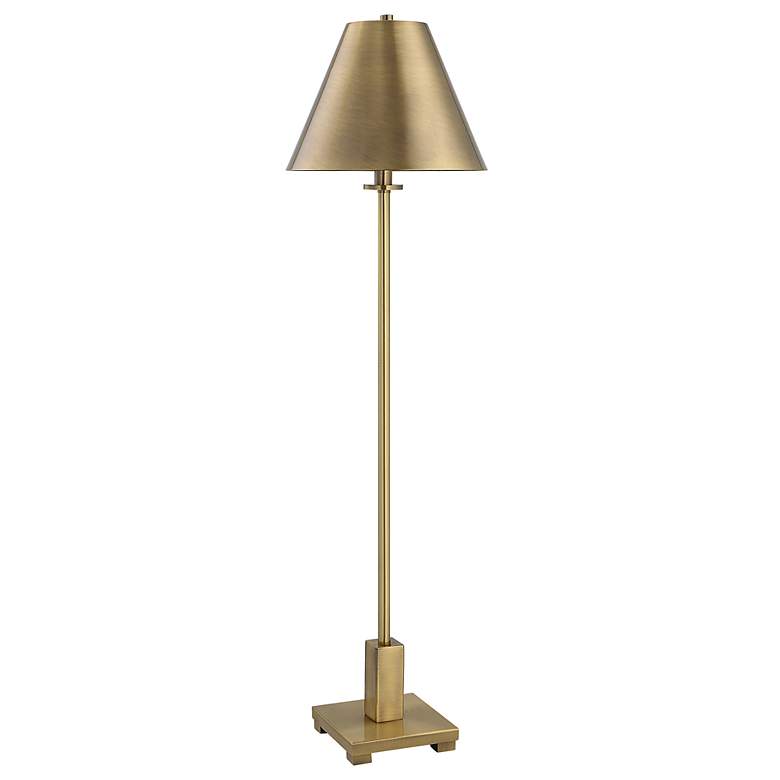 Image 3 Uttermost Pilot 36 1/2" Plated Brushed Brass Metal Buffet Table Lamp more views