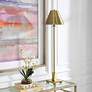 6_Uttermost Pilot 36 1/2" Plated Brushed Brass Metal Buffet Table Lamp more views