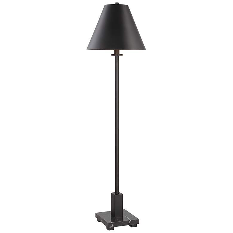 Image 2 Uttermost Pilot 36 1/2" Satin Black Metal Buffet Table Lamp