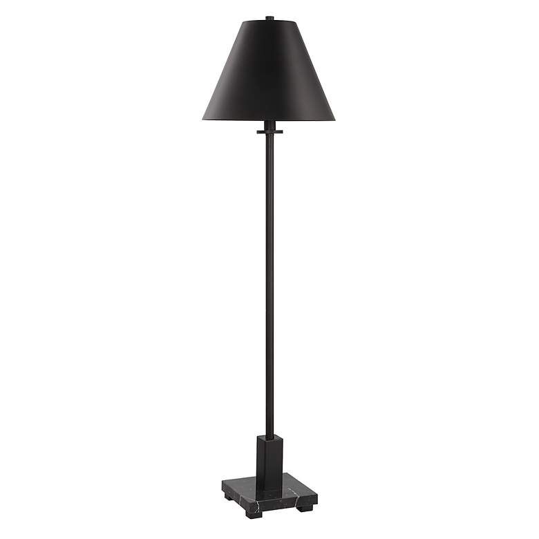 Image 3 Uttermost Pilot 36 1/2" Satin Black Metal Buffet Table Lamp more views