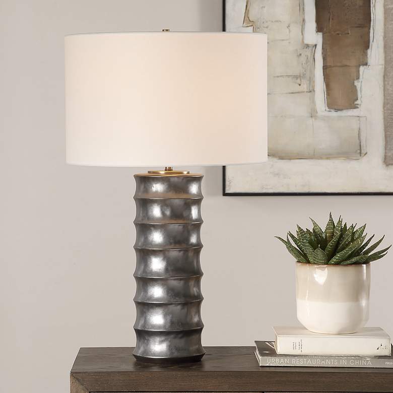 Image 1 Uttermost Pinch Me 28 1/2" High Metallic Dark Bronze Table Lamp