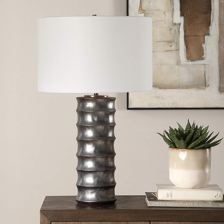 Image 3 Uttermost Pinch Me 28 1/2" High Metallic Dark Bronze Table Lamp more views
