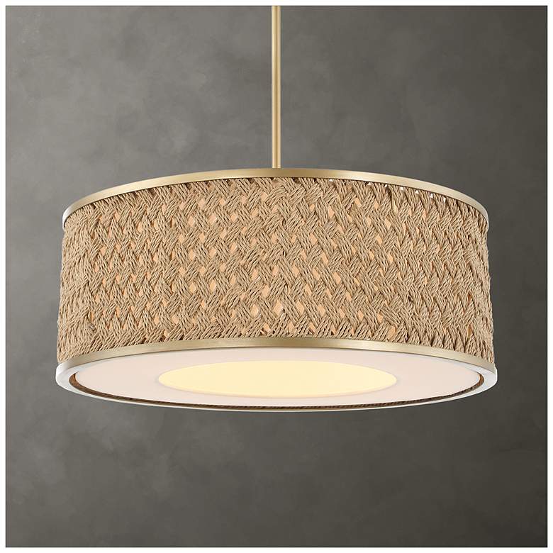 Image 1 Uttermost Pinchot 22 1/4" Rattan 4-Light Pendant