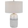 Uttermost Pinpoint Ivory and Blue Gray Ceramic Table Lamp