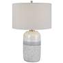 Uttermost Pinpoint Ivory and Blue Gray Ceramic Table Lamp