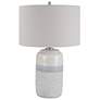 Thumbnail4 of Uttermost Pinpoint Ivory and Blue Gray Ceramic Table Lamp more views