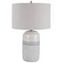 Uttermost Pinpoint Ivory and Blue Gray Ceramic Table Lamp