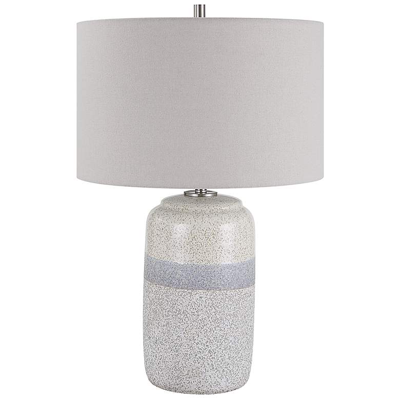 Image 7 Uttermost Pinpoint Ivory and Blue Gray Ceramic Table Lamp more views