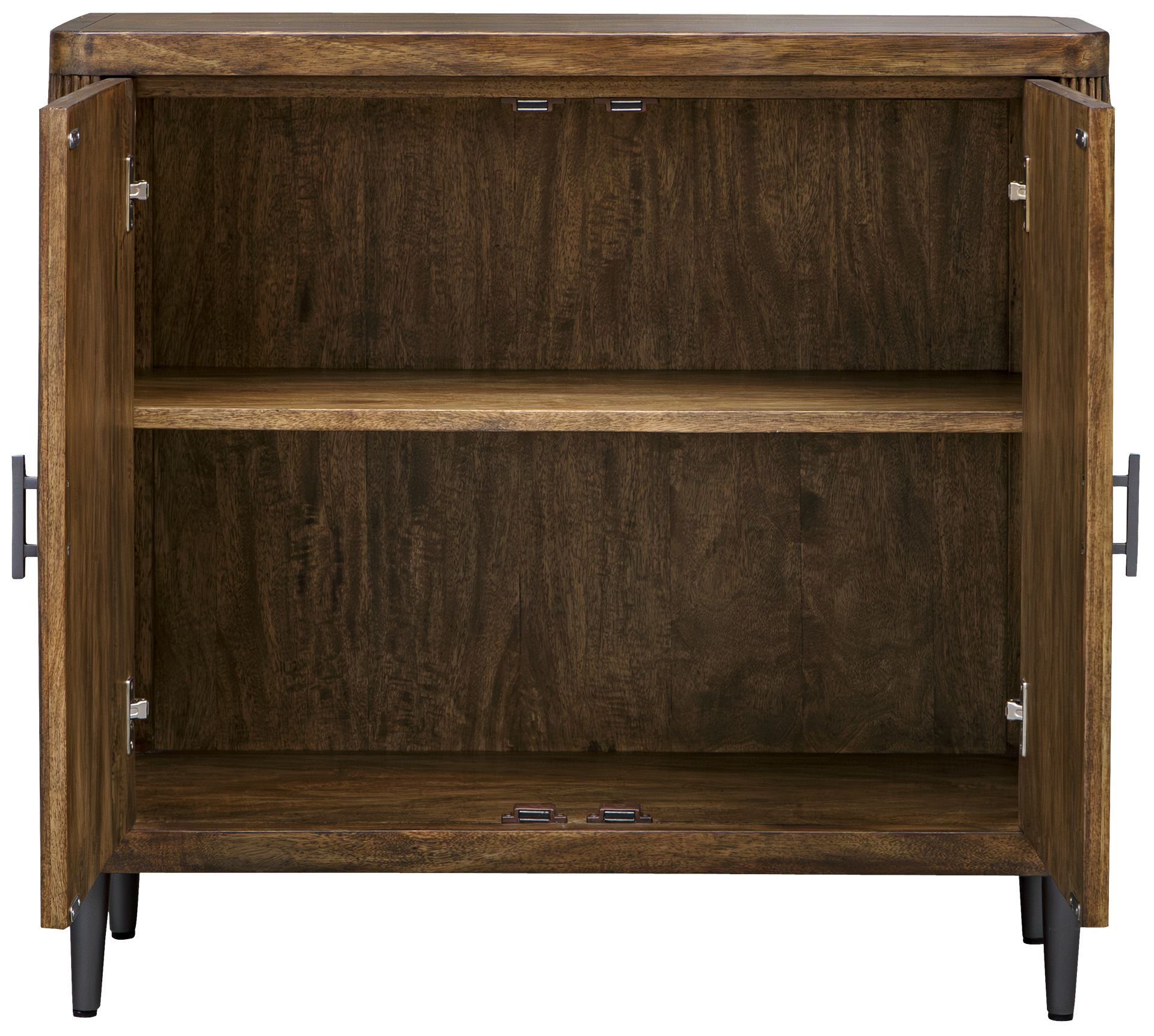 Image 3 Uttermost Pinstripe 36" Wide Mango Wood 2-Door Cabinet more views