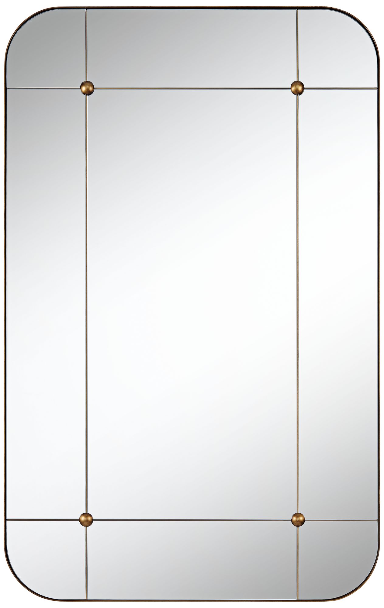Image 2 Uttermost Placid 24x38 Aged Gold Segmented Wall Mirror