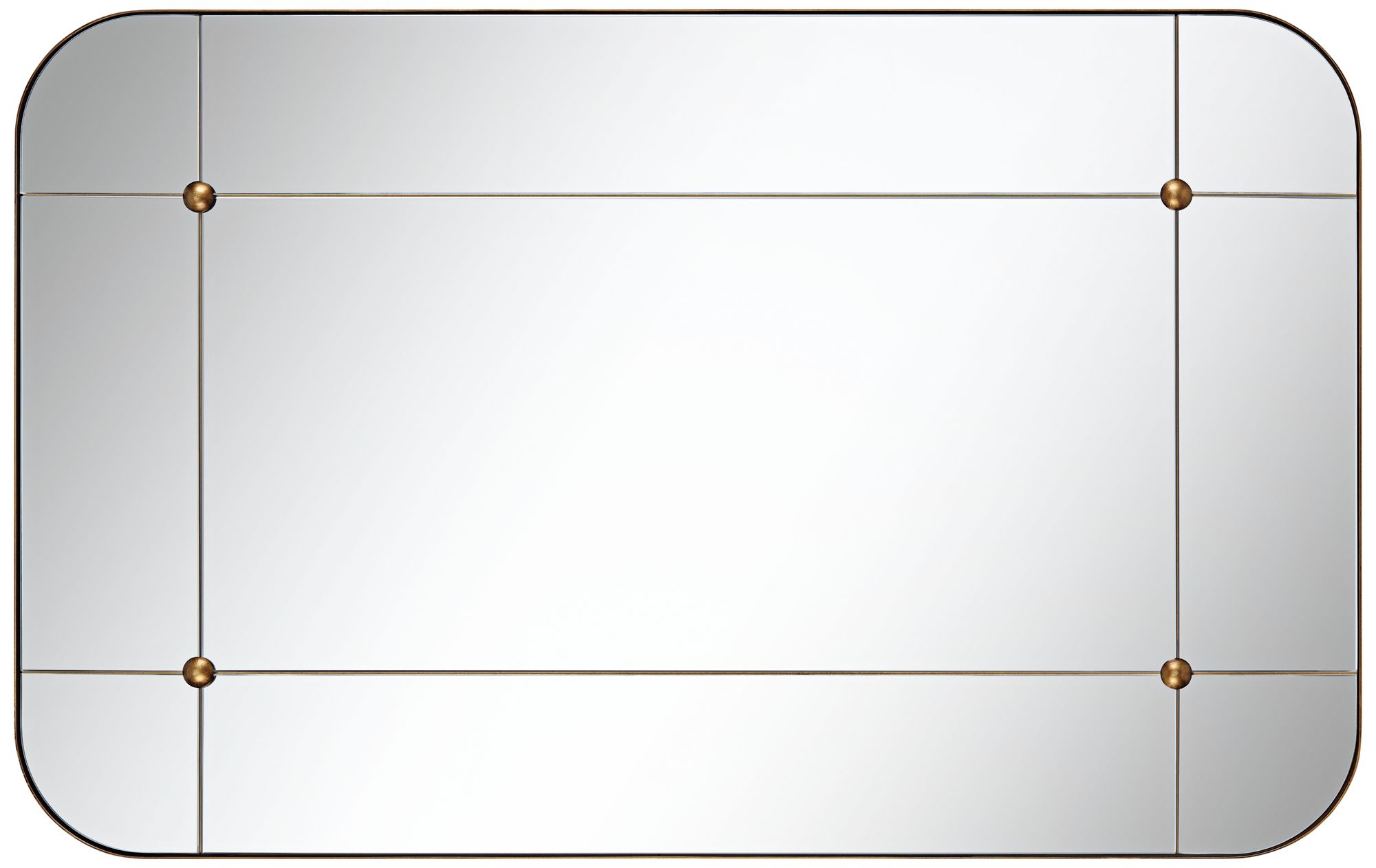 Image 5 Uttermost Placid 24x38 Aged Gold Segmented Wall Mirror more views