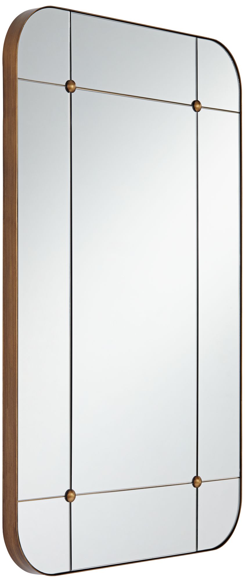 Image 6 Uttermost Placid 24x38 Aged Gold Segmented Wall Mirror more views