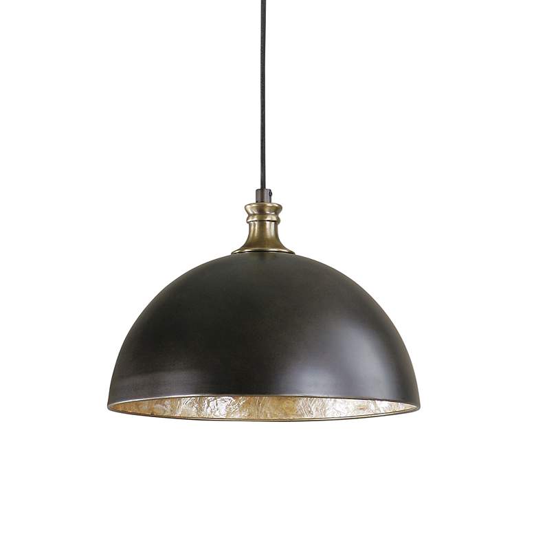 Image 2 Uttermost Placuna 15 inch Wide Pacific Bronze Metal Dome Pendant Light
