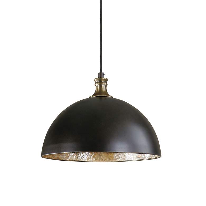 Image 3 Uttermost Placuna 15 inch Wide Pacific Bronze Metal Dome Pendant Light more views