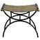 Uttermost Playa 21.25" H Gunmetal and Natural Seagrass Small Bench