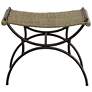 Uttermost Playa 21.25" H Gunmetal and Natural Seagrass Small Bench