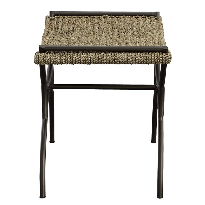 Image 4 Uttermost Playa 21.25" H Gunmetal and Natural Seagrass Small Bench more views