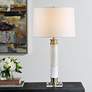 1_Uttermost Plinth 27 3/4" White Marble Column Table Lamp