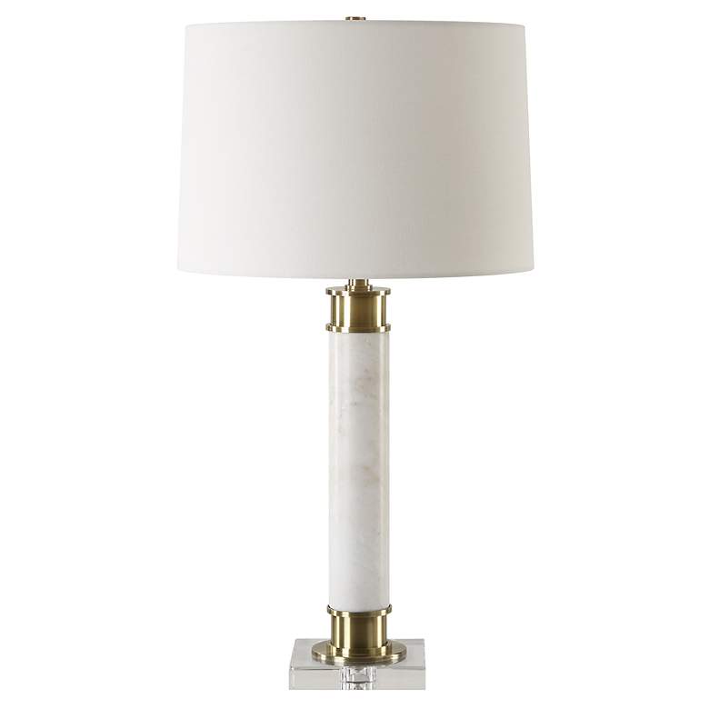 Image 4 Uttermost Plinth 27 3/4" White Marble Column Table Lamp more views