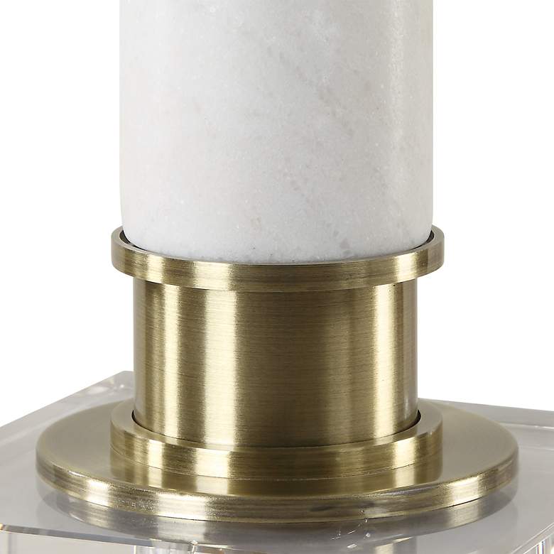 Image 7 Uttermost Plinth 27 3/4" White Marble Column Table Lamp more views