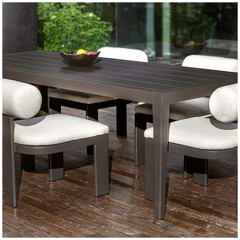 Image 3 Uttermost Polanco 92" W Java Aluminum Outdoor Dining Table more views