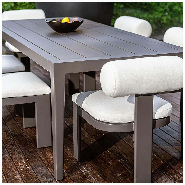 Image 5 Uttermost Polanco 92" W Java Aluminum Outdoor Dining Table more views