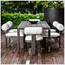 6_Uttermost Polanco 92" W Java Aluminum Outdoor Dining Table more views