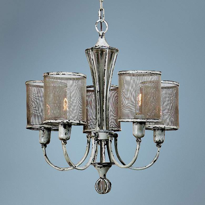 Image 1 Uttermost Pontoise 24" Wide Antique Ivory Chandelier