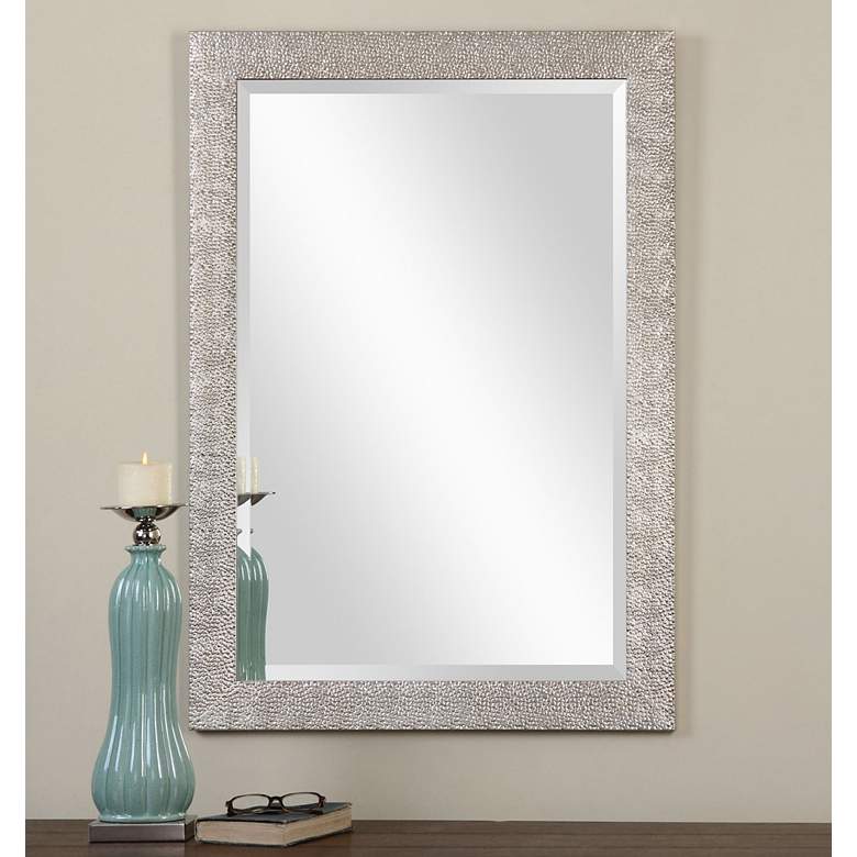 Image 1 Uttermost Porcius Antiqued Silver 29" x 41" Wall Mirror