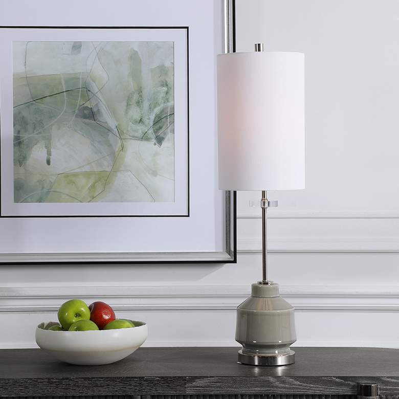 Image 1 Uttermost Porter Warm Gray Glaze Buffet Table Lamp
